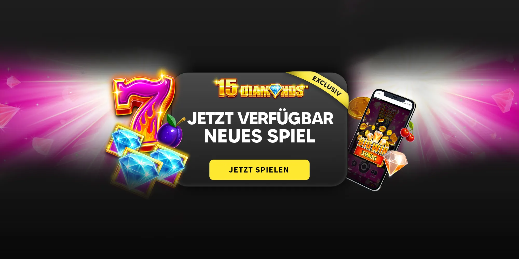 Exclusive Game, 15 Diamonds, Playtech - swiss4win.ch