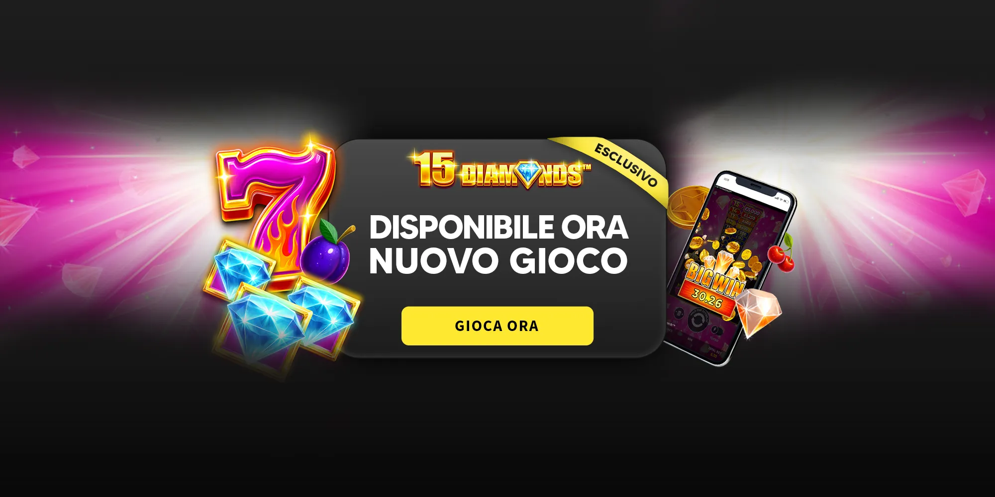 Exclusive Game, 15 Diamonds, Playtech - swiss4win.ch