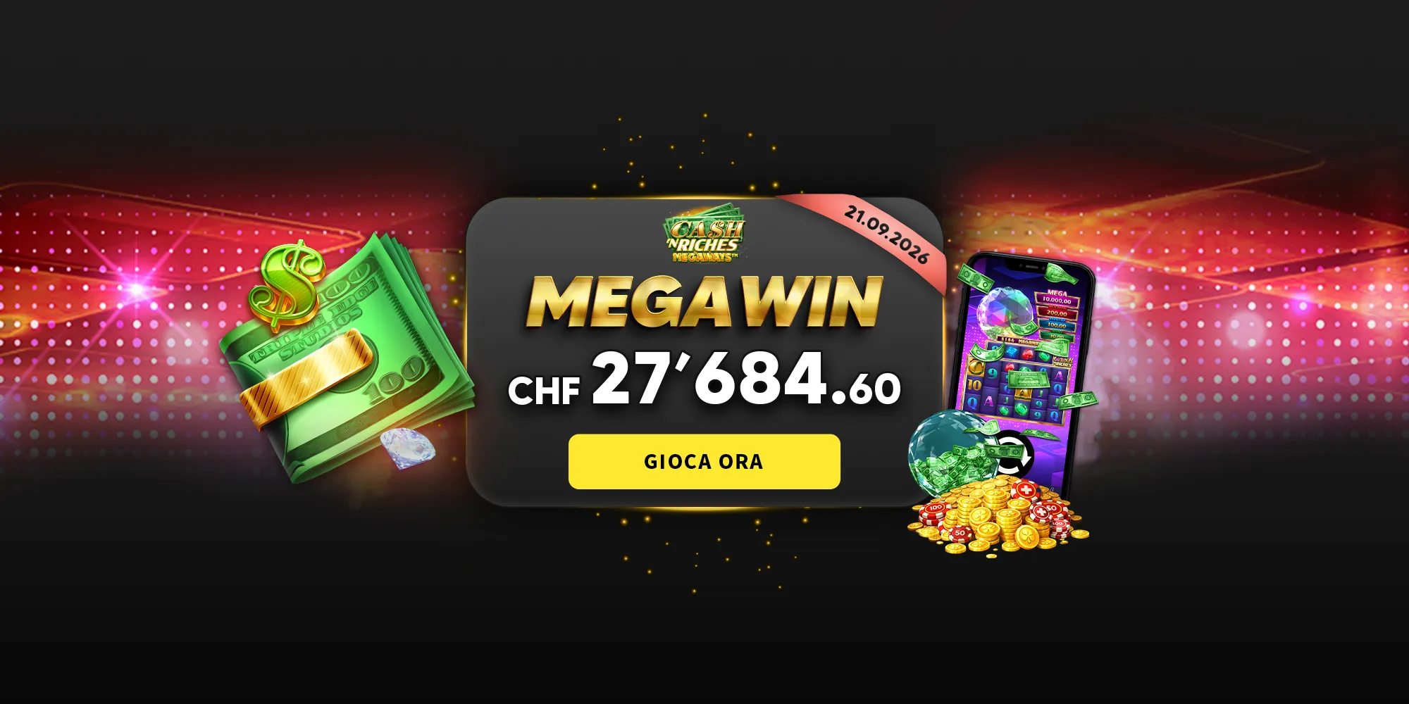 Mega Win, Cash 'n Riches Megaways - swiss4win.ch