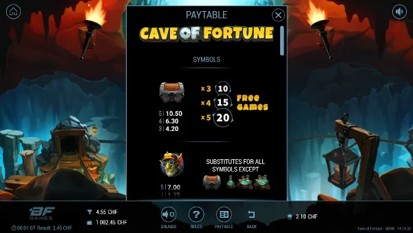 Cave of Fortune gameplay 3 - swiss4win.ch