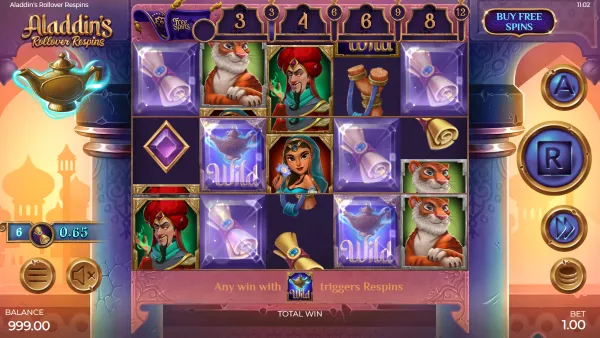 Aladdin's Rollover Respins gameplay 2 - swiss4win.ch