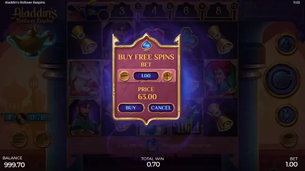 Aladdin's Rollover Respins gameplay 3 - swiss4win.ch