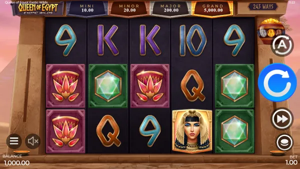 Queen of Egypt Exotic Wilds gameplay 1 - swiss4win.ch