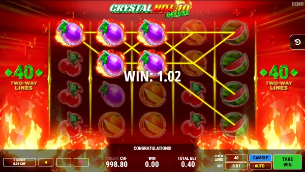 Crystal Hot 40 Deluxe gameplay 2 - swiss4win.ch