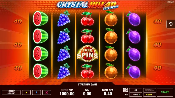 Crystal Hot 40 Free Spins - Gameplay 1
