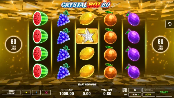 Crystal Hot 80 gameplay 1 - swiss4win.ch