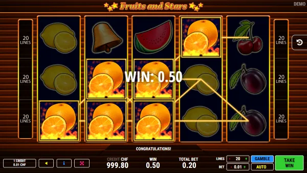Fruits and Stars gameplay 2 - swiss4win.ch