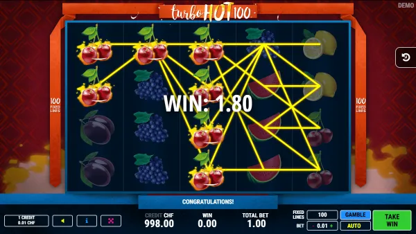 Turbo Hot 100 gameplay 2 - swiss4win.ch