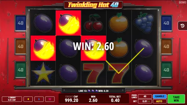 Twinkling Hot 40 gameplay 2 - swiss4win.ch