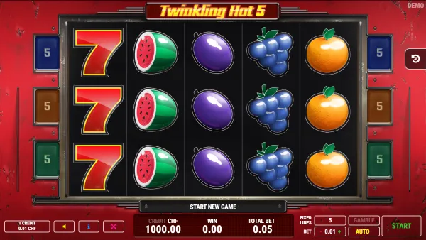 Twinkling Hot 5 gameplay 1 - swiss4win.ch