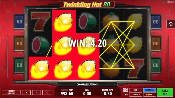 Twinkling Hot 80 gameplay 2 - swiss4win.ch