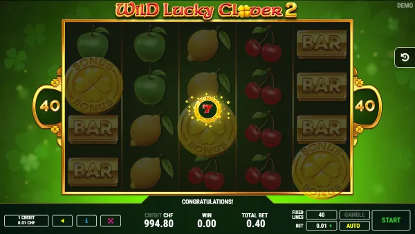 Wild Lucky Clover 2 gameplay 2 - swiss4win.ch