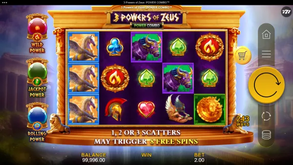 3 Powers of Zeus: Power Combo gameplay 1 - swiss4win.ch