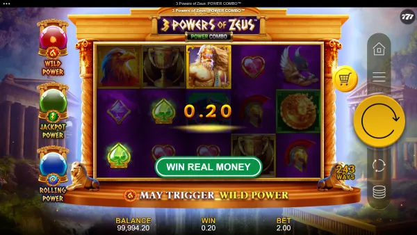 3 Powers of Zeus: Power Combo gameplay 2 - swiss4win.ch