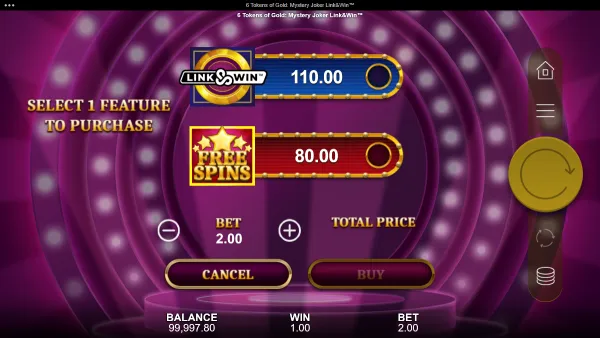 6 Tokens of Gold: Mystery Joker Link&Win gameplay 3 - swiss4win.ch