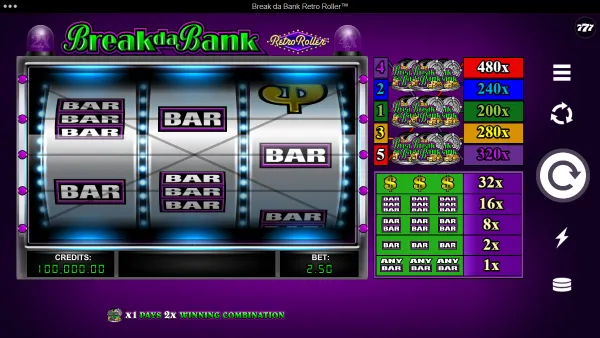 Break Da Bank Retro Roller gameplay 1 - swiss4win.ch