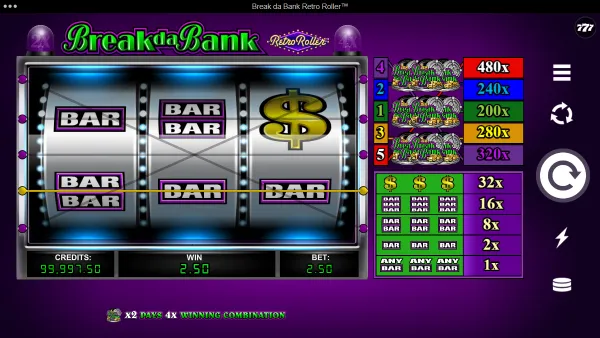 Break Da Bank Retro Roller gameplay 2 - swiss4win.ch