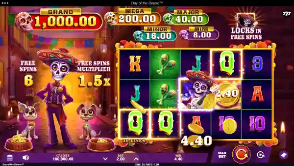 Day of the Dinero gameplay 2 - swiss4win.ch