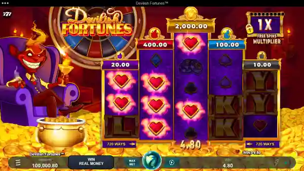 Devilish Fortunes gameplay 2 - swiss4win.ch