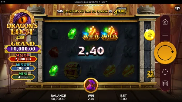 Dragon’s Loot Link & Win 4Tune gameplay 2 - swiss4win.ch