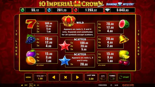 10 Imperial Crown Deluxe gameplay 3 - swiss4win.ch