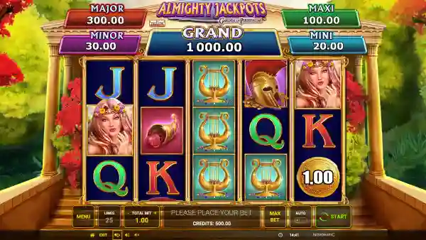 Almighty Jackpots Garden of Persephone gameplay 1 - swiss4win.ch