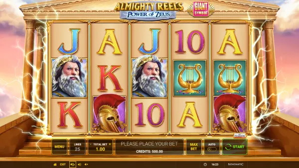 Almighty Reels: Power of Zeus gameplay 1 - swiss4win.ch