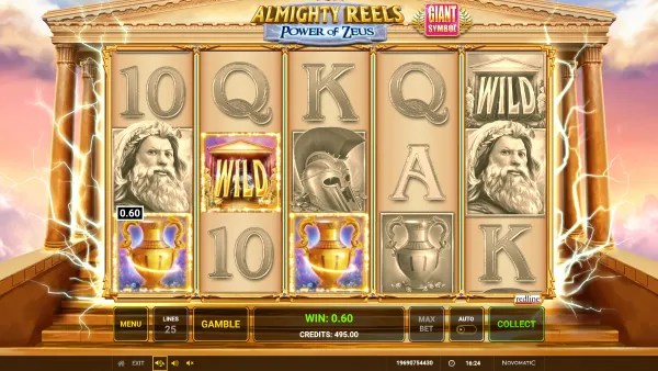 Almighty Reels: Power of Zeus gameplay 2 - swiss4win.ch
