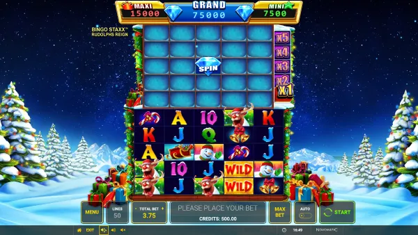 Bingo Staxx Rudolph's Reign gameplay 1 - swiss4win.ch