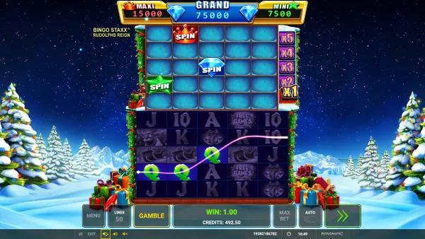 Bingo Staxx Rudolph's Reign gameplay 2 - swiss4win.ch