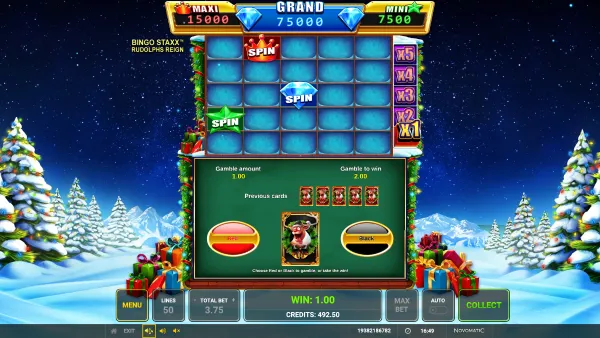 Bingo Staxx Rudolph's Reign gameplay 3 - swiss4win.ch