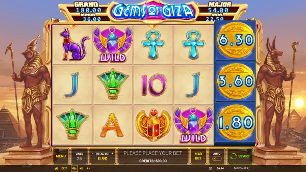 Gems of Giza gameplay 1 - swiss4win.ch