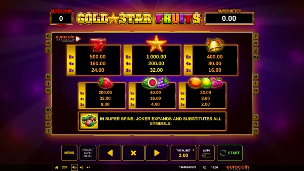 Gold Star Fruits gameplay 3 - swiss4win.ch