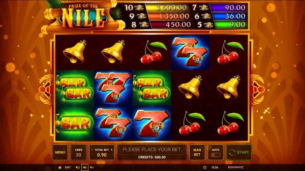 Prize of the Nile gameplay 1 - swiss4win.ch