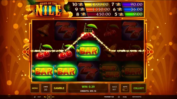 Prize of the Nile gameplay 2 - swiss4win.ch