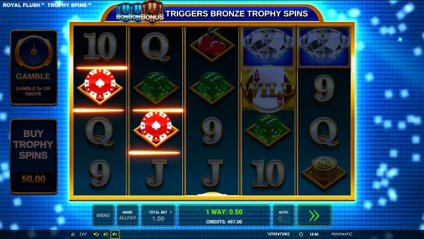 Royal Flush Trophy Spins gameplay 2 - swiss4win.ch