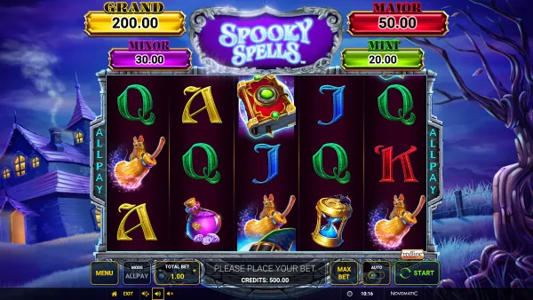 Spooky Spells gameplay 1 - swiss4win.ch