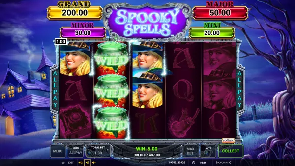 Spooky Spells gameplay 2 - swiss4win.ch