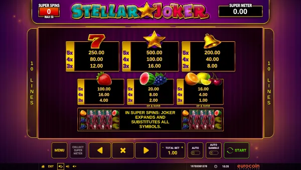 Stellar Joker gameplay 3 - swiss4win.ch