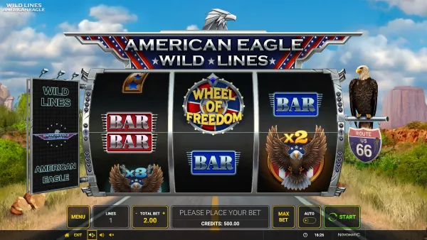 American Eagle Wild Lines gameplay 1 - swiss4win.ch