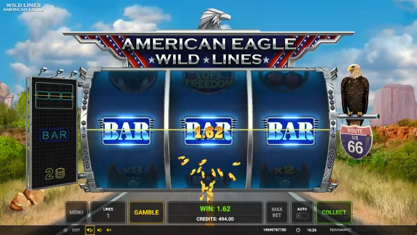 American Eagle Wild Lines gameplay 2 - swiss4win.ch