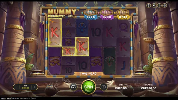 Mummy Megaways gameplay 2 - swiss4win.ch