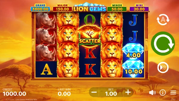 Lion Gems: Hold and Win - Gameplay 1