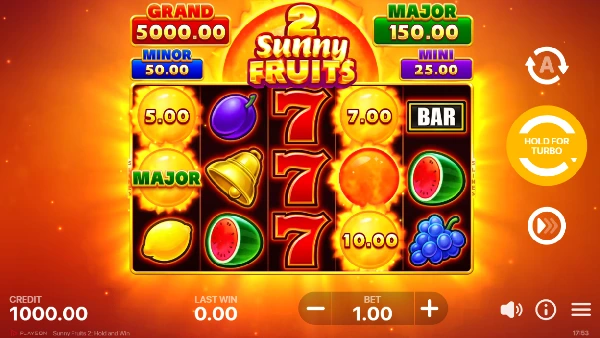 Sunny Fruits 2: Hold and Win - Gameplay 1