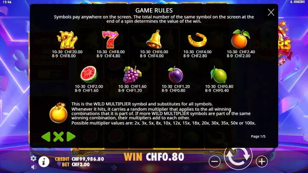 6 Jokers gameplay 3 - swiss4win.ch