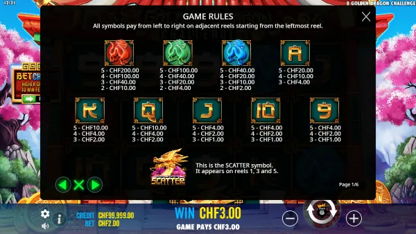 8 Golden Dragon Challenge gameplay 3 - swiss4win.ch