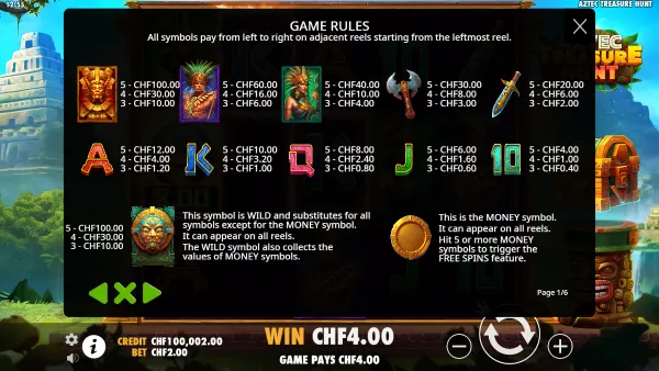 Aztec Treasure Hunt gameplay 3 - swiss4win.ch