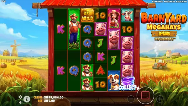Barnyard Megahays Megaways gameplay 2 - swiss4win.ch