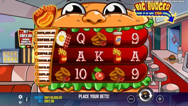 Big Burger Load It Up with Xtra Cheese gameplay 1 - swiss4win.ch