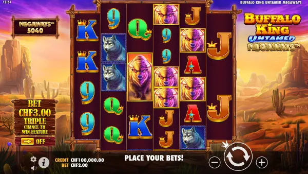 Buffalo King Untamed Megaways gameplay 1 - swiss4win.ch